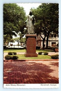 John Wesley Monument Savannah GA Error Postcard