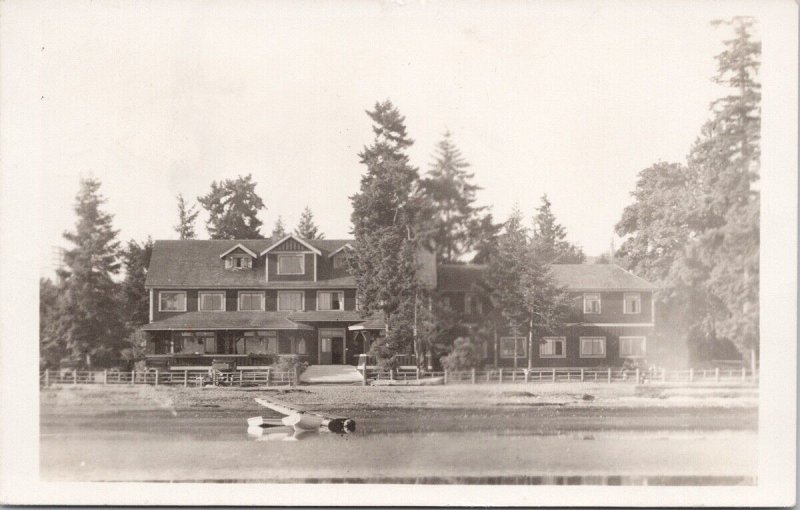 Parksville BC Vancouver Island Hall Hotel Real Photo Postcard H27