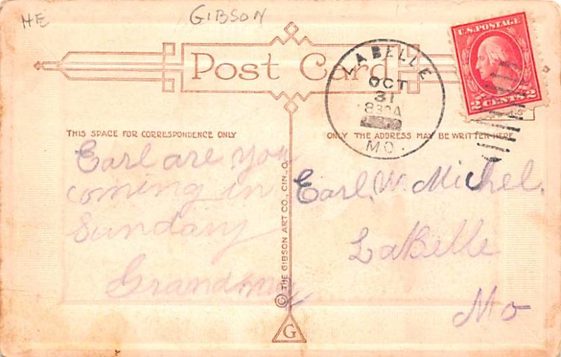 Halloween Gibson postal used unknown 