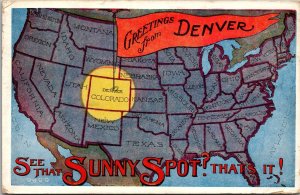 Greetings from Denver CO Postcard PC77