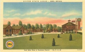 Nevada Reno Silver Lake Lodge 1940s Teich linen roadside Postcard 22-4722