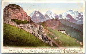 Postcard - Hotel with Eiger, Moench and Jungfrau, Schynige Platte - Switzerland