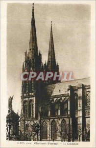 Old Postcard Clermont Ferrand cathedral