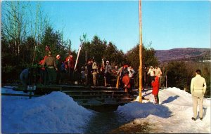 Eastover Lenox Massachusetts MA Skiers Tobogan Riders Snow Postcard VTG UNP 