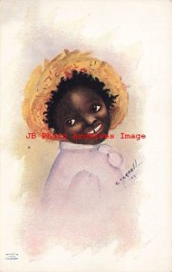 313909-Black Americana, L.M. Johnson 1905, Signed Cockrell, Child Wearing Hat