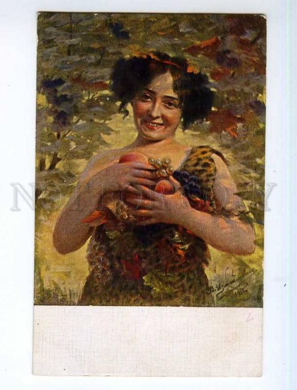 249658 Charming Lady Fruits IZMAILOVICH Old RUSSIAN Fedorov PC