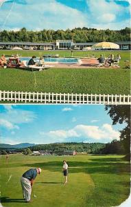 Stowe Vermont~Golf Course, Diving Boy & Pool @ Center Motor Lodge~1967 Roadside