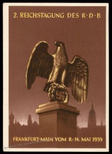 3rd Reich Germany 1939 Reichsbund Deutschen Beamten RDB Frankfurt Eagle Ev 99476