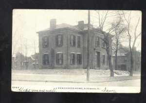 KIRKWOOD OHIO DEACONESS HOME VINTAGE POSTCARD WHEELING WEST VIRGINIA 1907