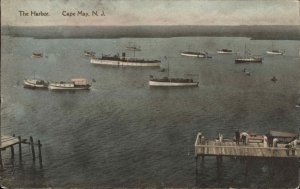 Cape May New Jersey NJ Boats in Harbor c1920 Postcard