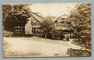 CATSKILL MTS NY ONEORA PARK BEAR & FOX INN ANTIQUE REAL PHOTO POSTCARD RPPC