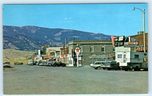 GARDINER, Montana MT ~ STREET SCENE Texaco Sign ca 1960s Park County Postcard