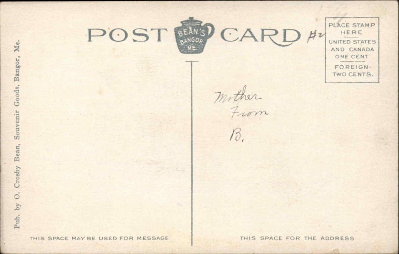 Bangor Maine ME Boat Steamship Vintage Postcard