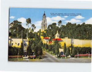 Postcard Plaza de Panama And California Tower, Balboa Park, San Diego, CA