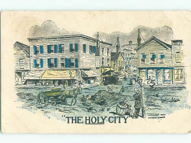 Pre-Linen Comic THE HOLY CITY - STREETS OF MANY POTHOLES AB8507