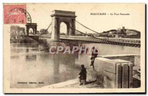 Old Postcard Beaucaire The Suspension Bridge