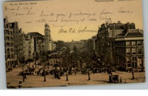 Waterlooplein Amsterdam Street Scene c1910 Postcard