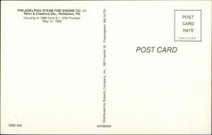 Pottstown PA Philadelphia Steam Fire Engine Co 1989 Postcard