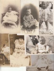 Bulk lot 22 early photo postcards children portraits babies girls boys