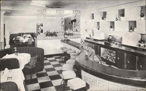 Akron Ohio OH Iacomini's Restaurant Interior Mid-Century Modern Vintage Postcard