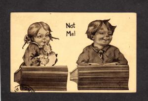 Comic Postcard Card Not Me! Kiddo Series Kids Children School Desk Postcard