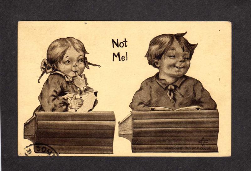 Comic Postcard Card Not Me! Kiddo Series Kids Children School Desk Postcard