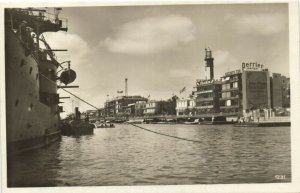 PC EGYPT, PORT SAID, THE HARBOUR, Vintage REAL PHOTO Postcard (b36791)