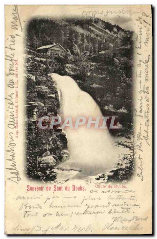 Old Postcard Switzerland Remembrance jump Doubs