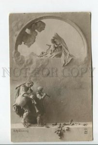 462384 MASTROIANNI Madonna & Bagpiper ART NOUVEAU Vintage postcard Noyer #295