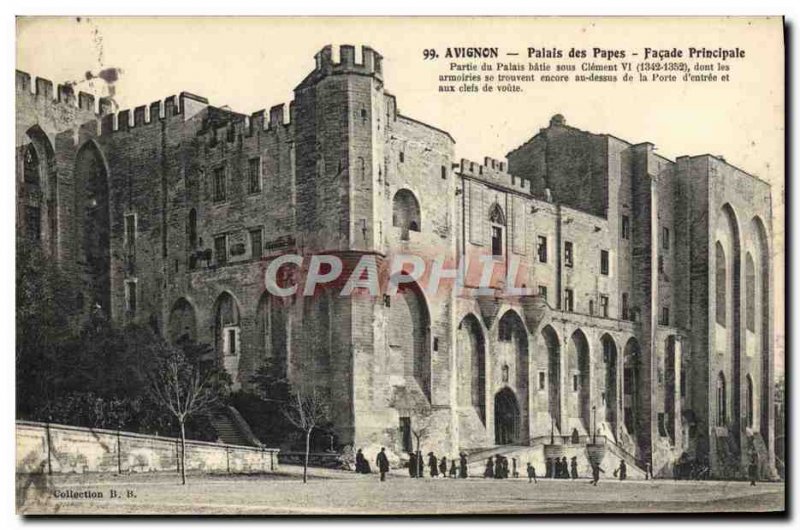 Old Postcard Avignon Palais Des Papes Facade principale