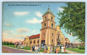 KEANSBURG, NJ New Jersey ~ St. Ann's CATHOLIC CHURCH c1940s Linen Postcard