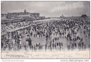 New Jersey Atlantic City The Beach And Boardwalk From The Steel Pier 1907