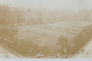 Tennis Court Queens Club Gardens London Kensington Real Photo Old Postcard