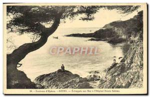 Old Postcard Environs d & # 39Hyeres Giens Echappee Sea has I & # 39Hopital R...