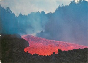 Postcard Italy Etna ultimate volcano erruption