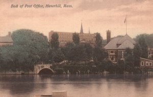 Vintage Postcard 1910s Back of Post Office Building Haverhill Lake Massachusetts