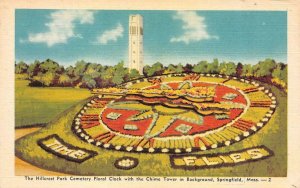 SPRINGFIELD, MA Massachusetts  HILLCREST PARK CEMETERY~Floral Clock  Postcards