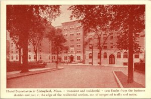 Hotel Stonehaven in Springfield Mass Divided Back UP Vintage Postcard 