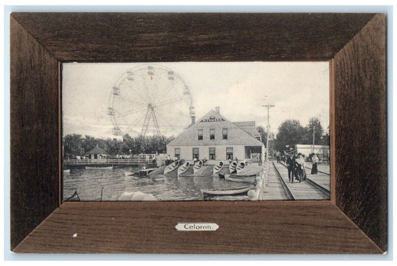 c1905 Celeron Frame Amusement Park Chautauqua Lake New York  NY Vintage Postcard