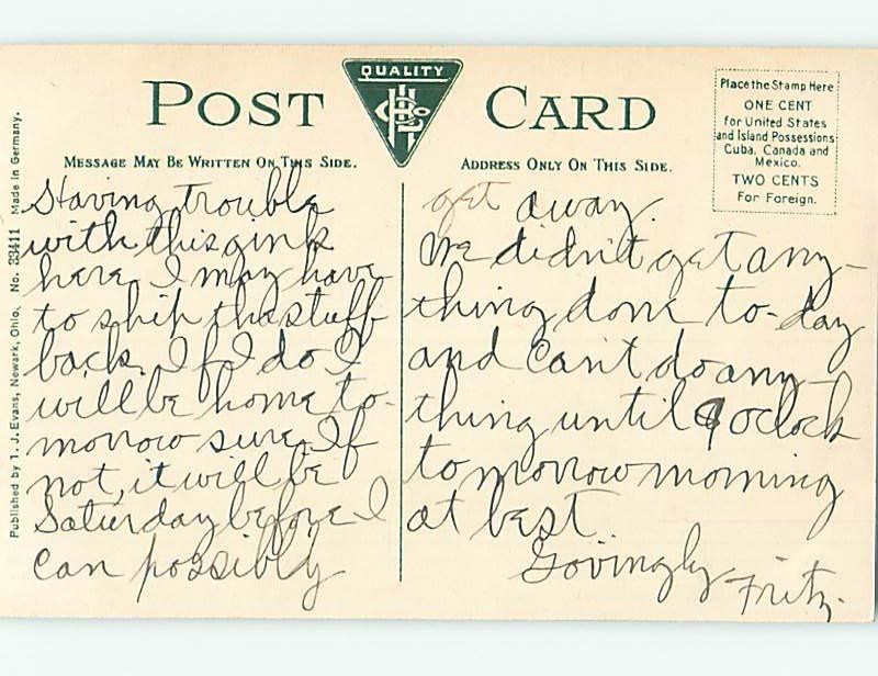 Divided-Back WATER SCENE Newark Ohio OH hk3365