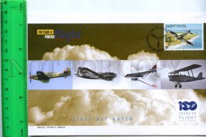 242125 SAINT LUCIA 100 years of FLIGHT PLANES 2003 year FDC