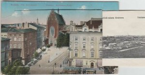 poland, KRAKOW CRACOW, Plac Dominikański (1910s) Leporello Postcard