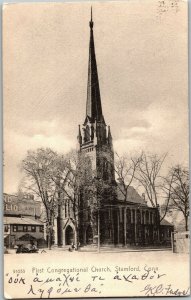 First Congregational Church Stamford CT c1906 UDB Vintage Postcard E44