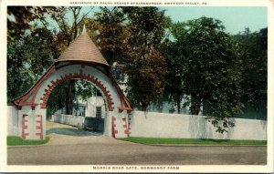 Residence Ralph Beaver Strassburger Gwynedd Valley PA Gate WB Postcard VTG UNP 