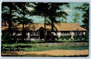Jenkins Minnesota MN Postcard The Lodge Piney Ridge Exterior View c1910 Vintage