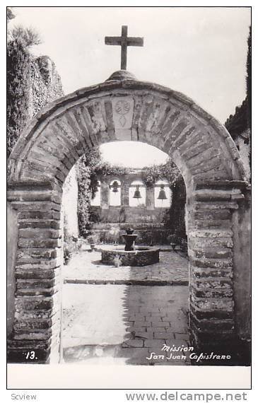 RP, Entrance, Cross, Mission San Juan Capistrano, California, 1920-1940s