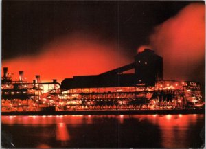 Postcard Australia NSW - Newcastle - BHP Steelworks at Night