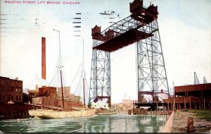 Illinois Chicago Halsted Street Lift Bridge 1910