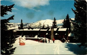 Alpine Rose Lodge in Winter Snow Brighton Utah Postcard