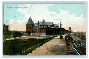 Circa 1900-10 Lehigh Valley Train Station, Geneva, New York Vintage Postcard P9